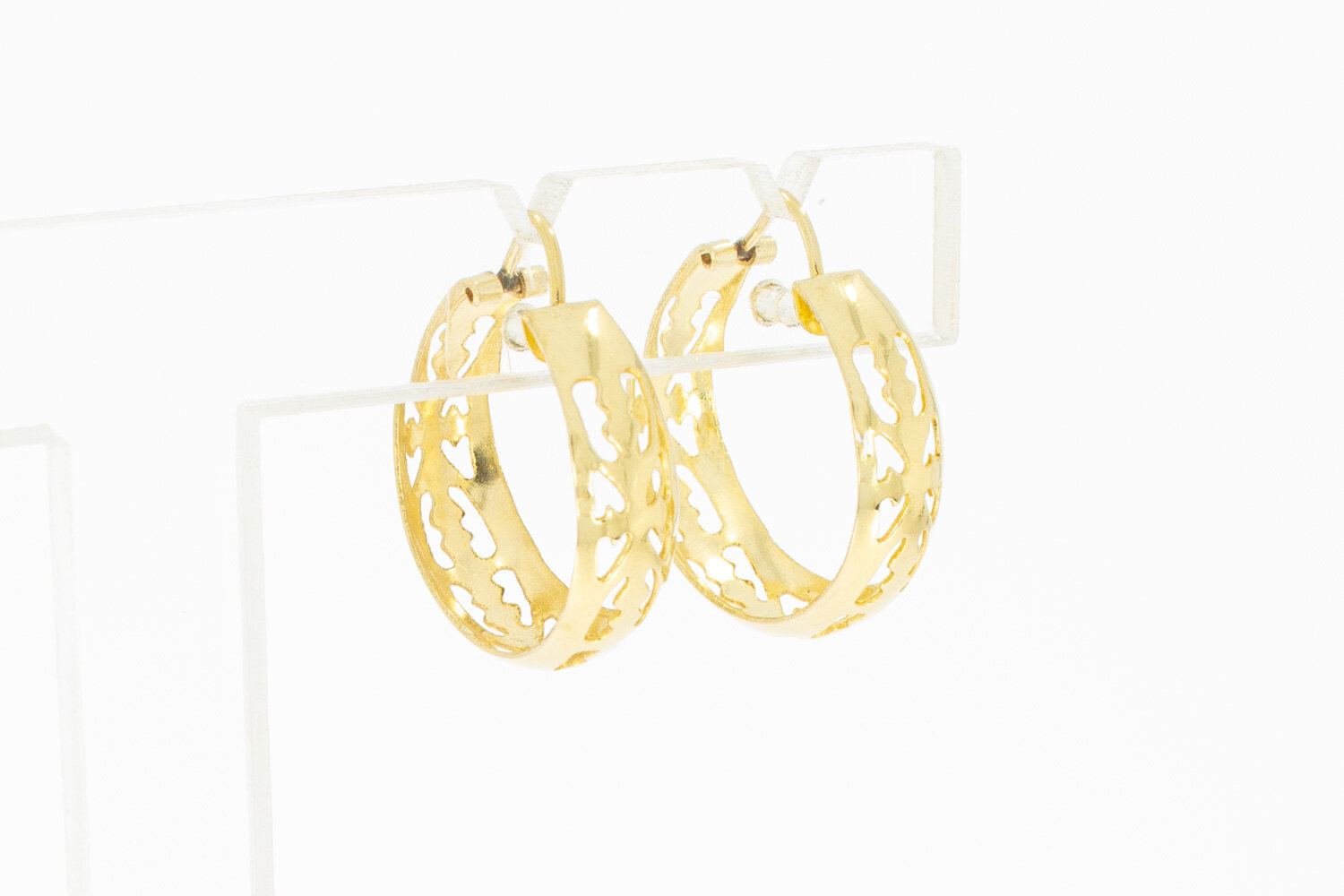 14 Karat Gelb Goldene Creolen - 2 cm