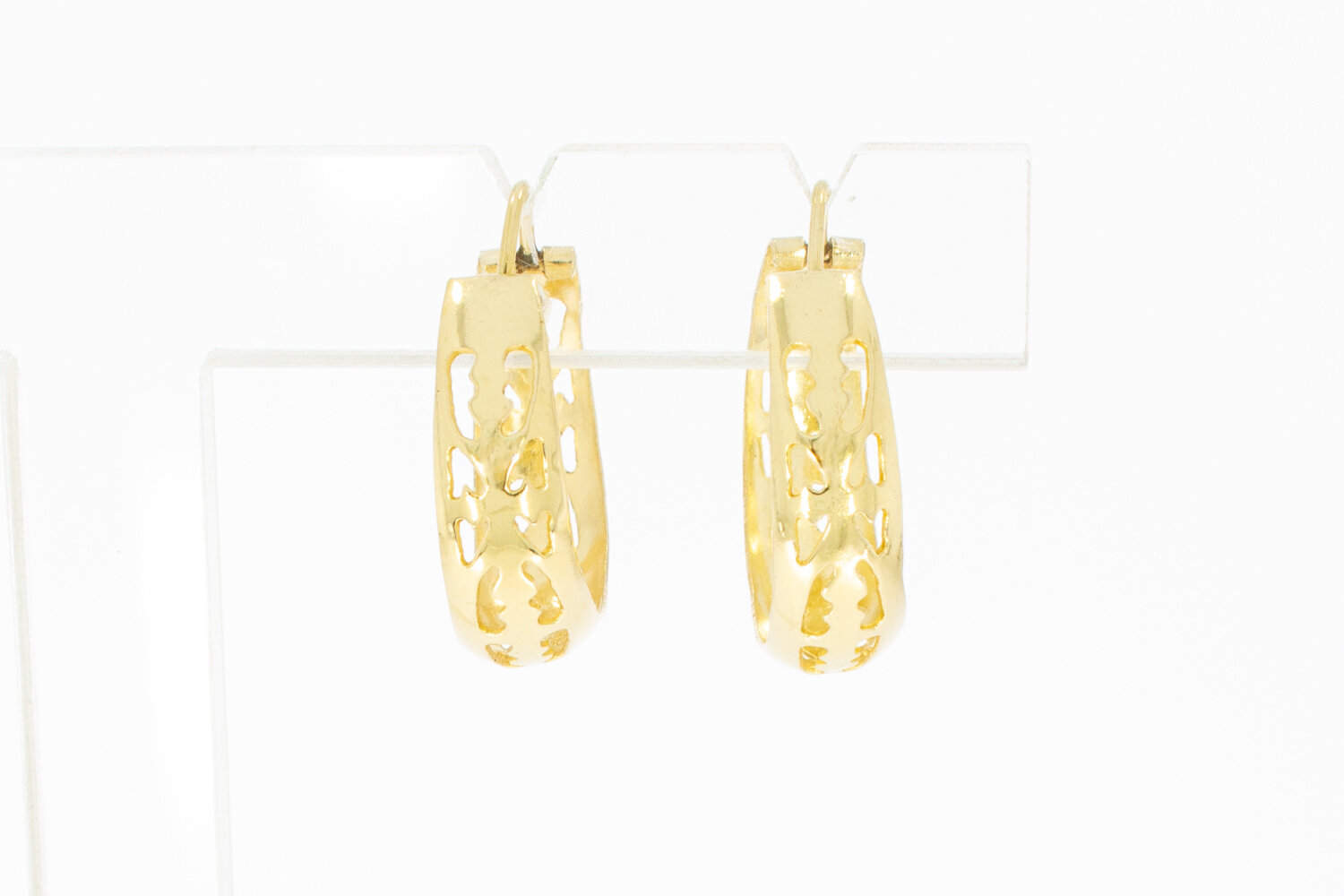 14 Karat Gelb Goldene Creolen - 2 cm