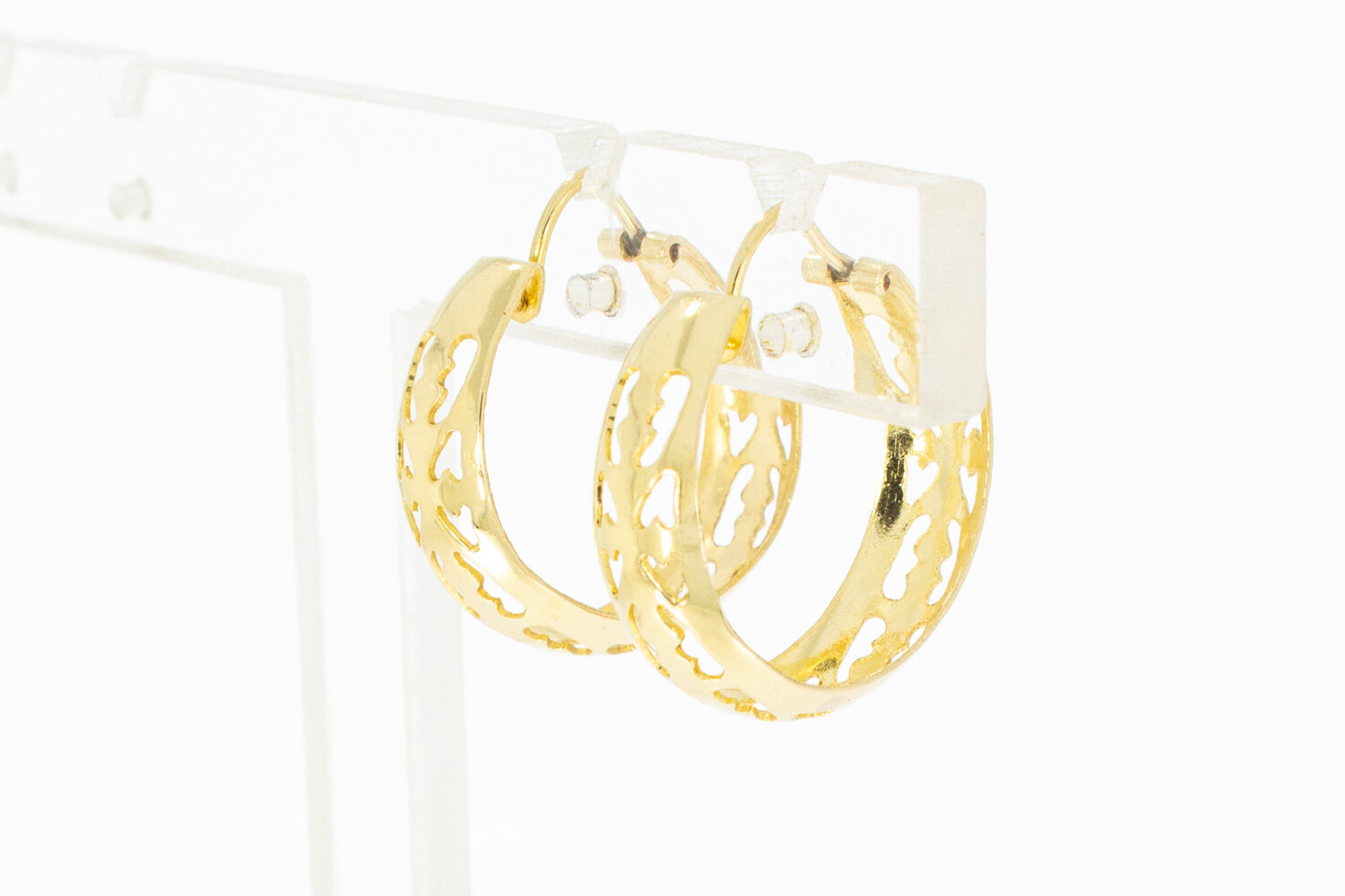 14 Karat Gelb Goldene Creolen - 2 cm