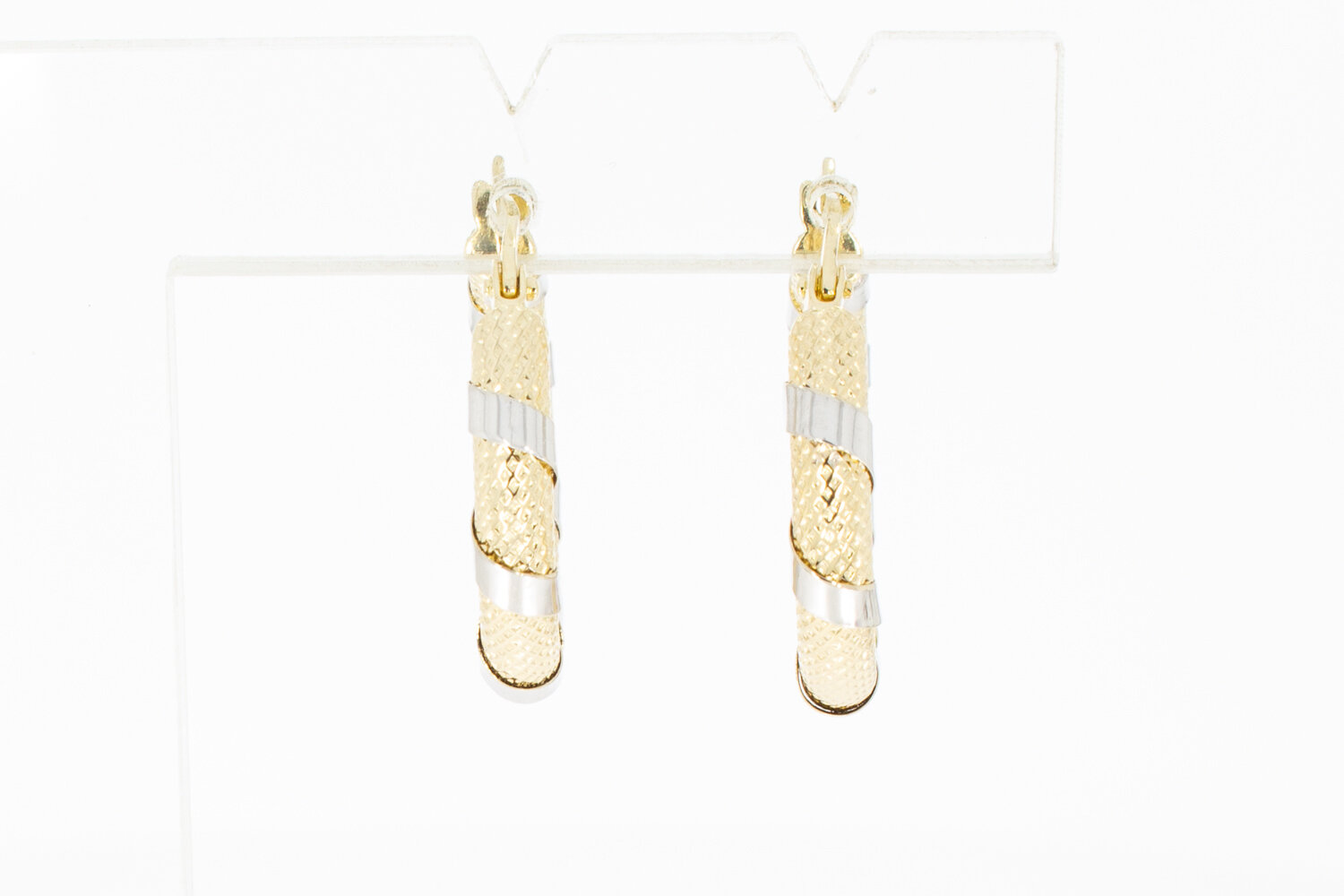 Bicolor Gold-Creolen 14 Karat - 2,1 cm