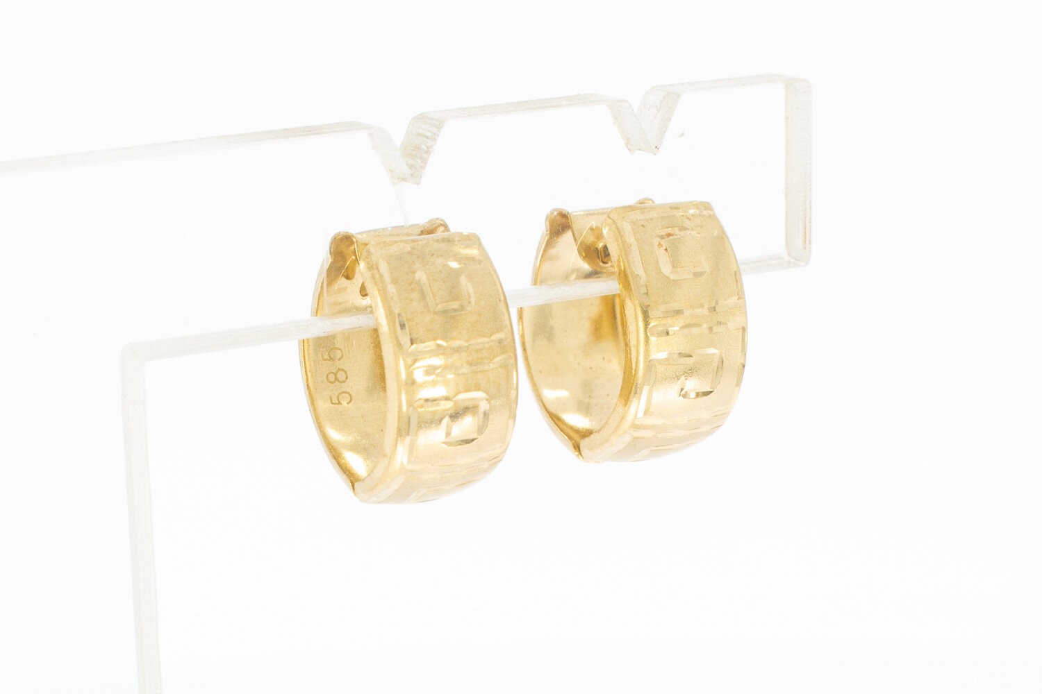 Versace-Stil 585 Gold Creolen - 1,4 cm