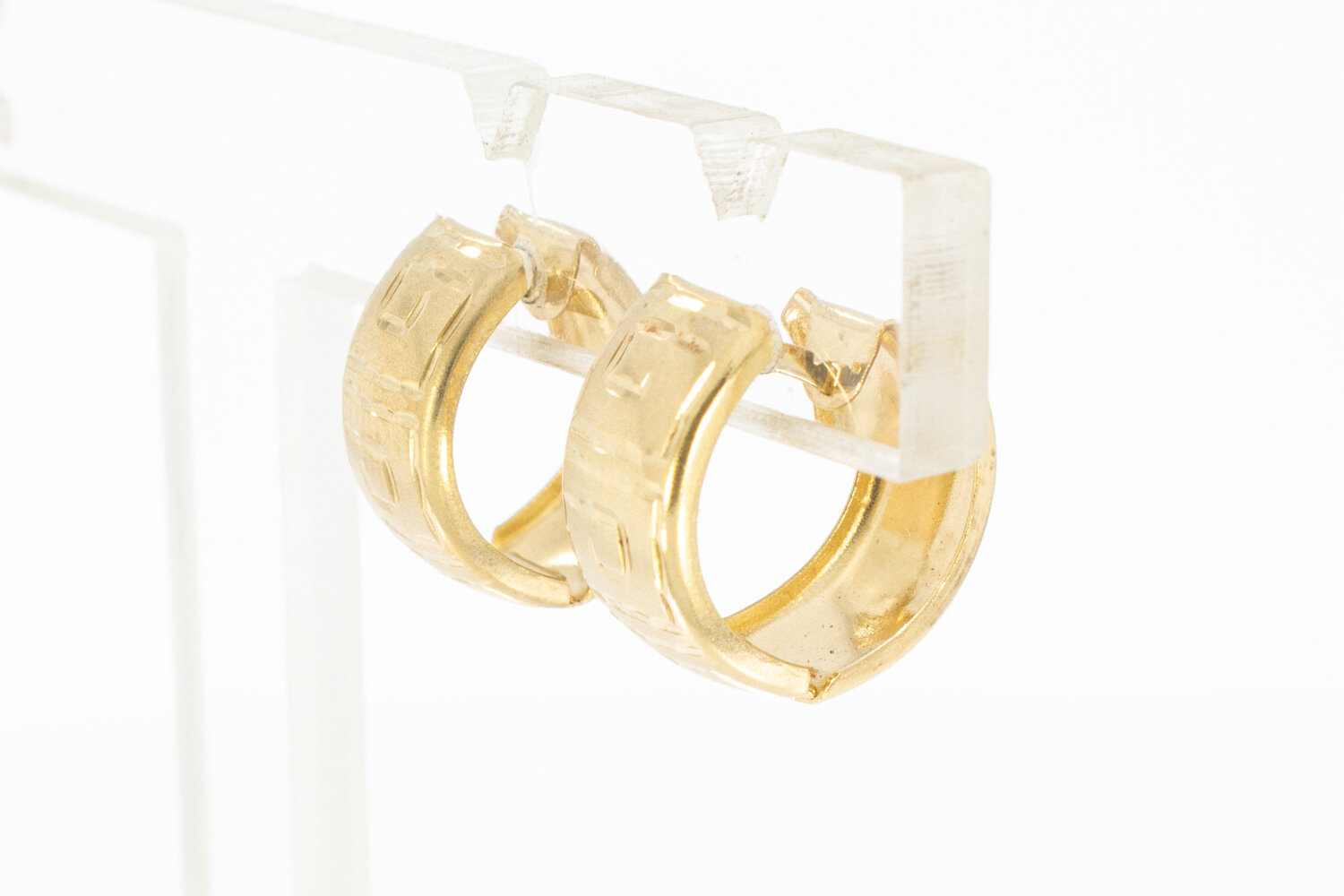 Versace-Stil 585 Gold Creolen - 1,4 cm