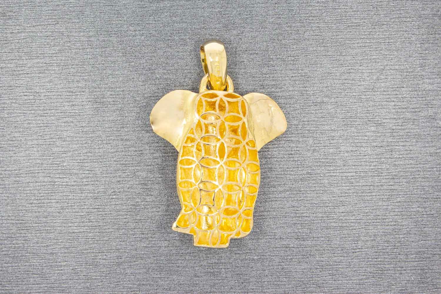 Elefant Anhänger 750 Gelbgold - 3,3 cm