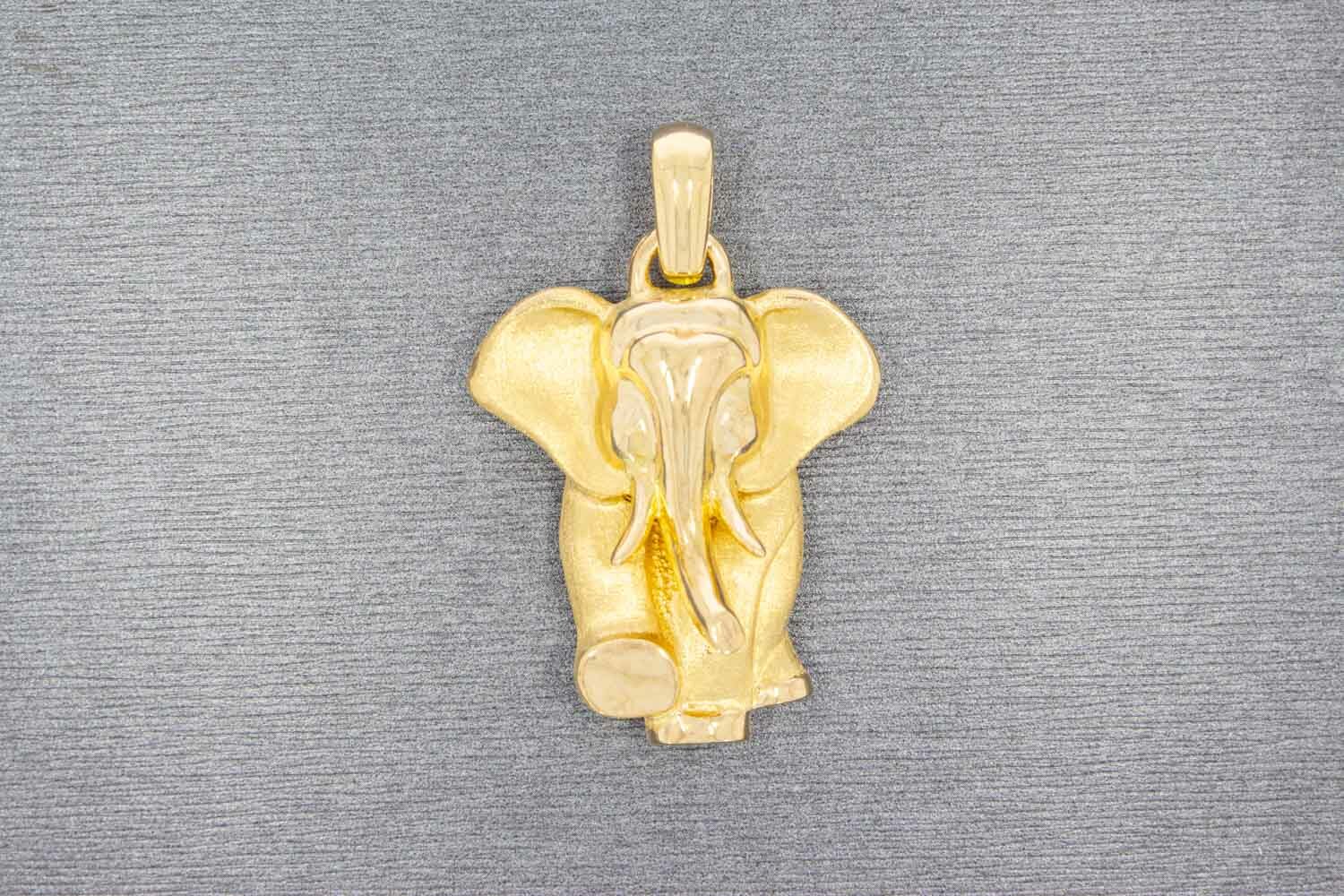 Elefant Anhänger 750 Gelbgold - 3,3 cm