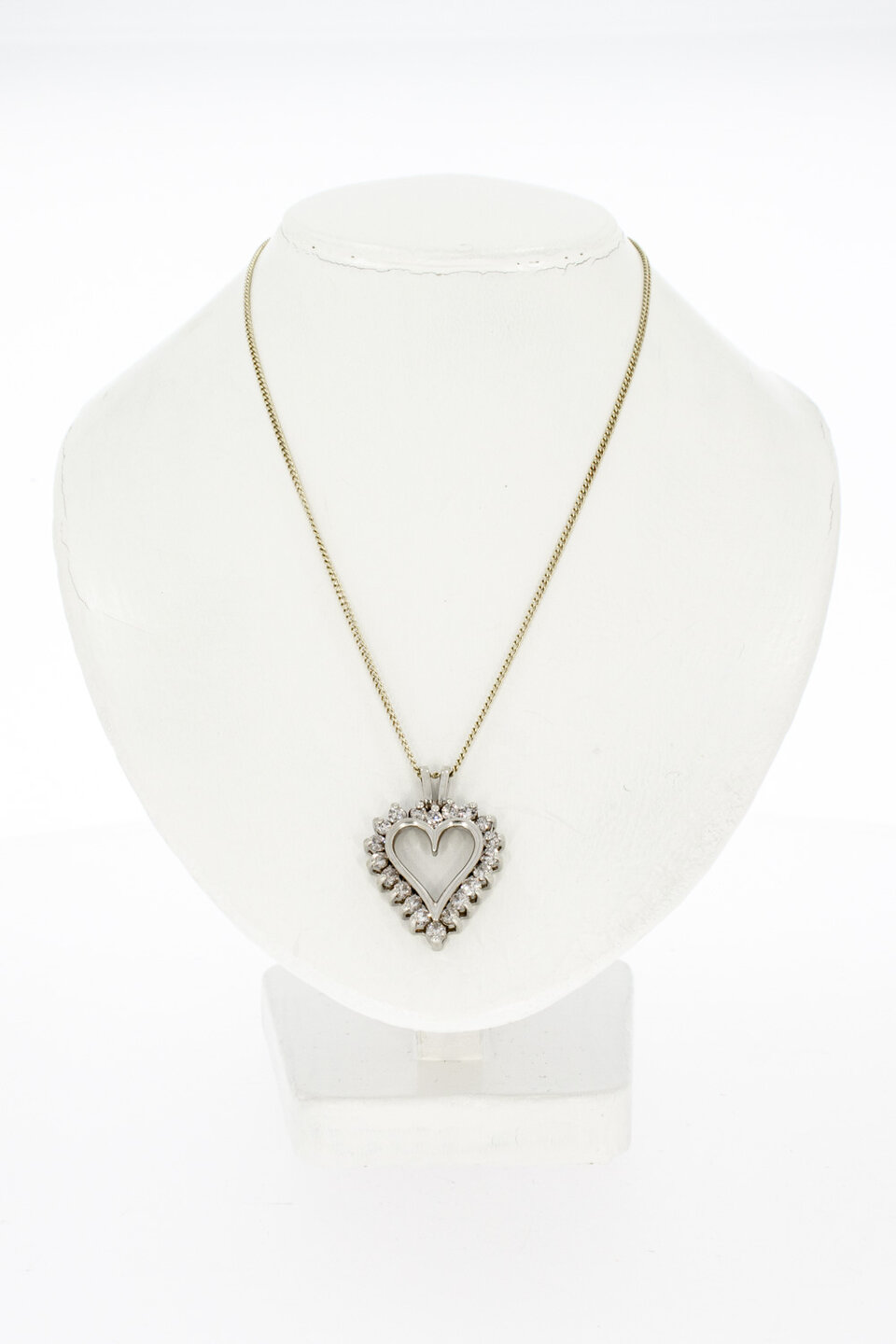 14 Karat Goldherzen Diamanthänger - 24,7