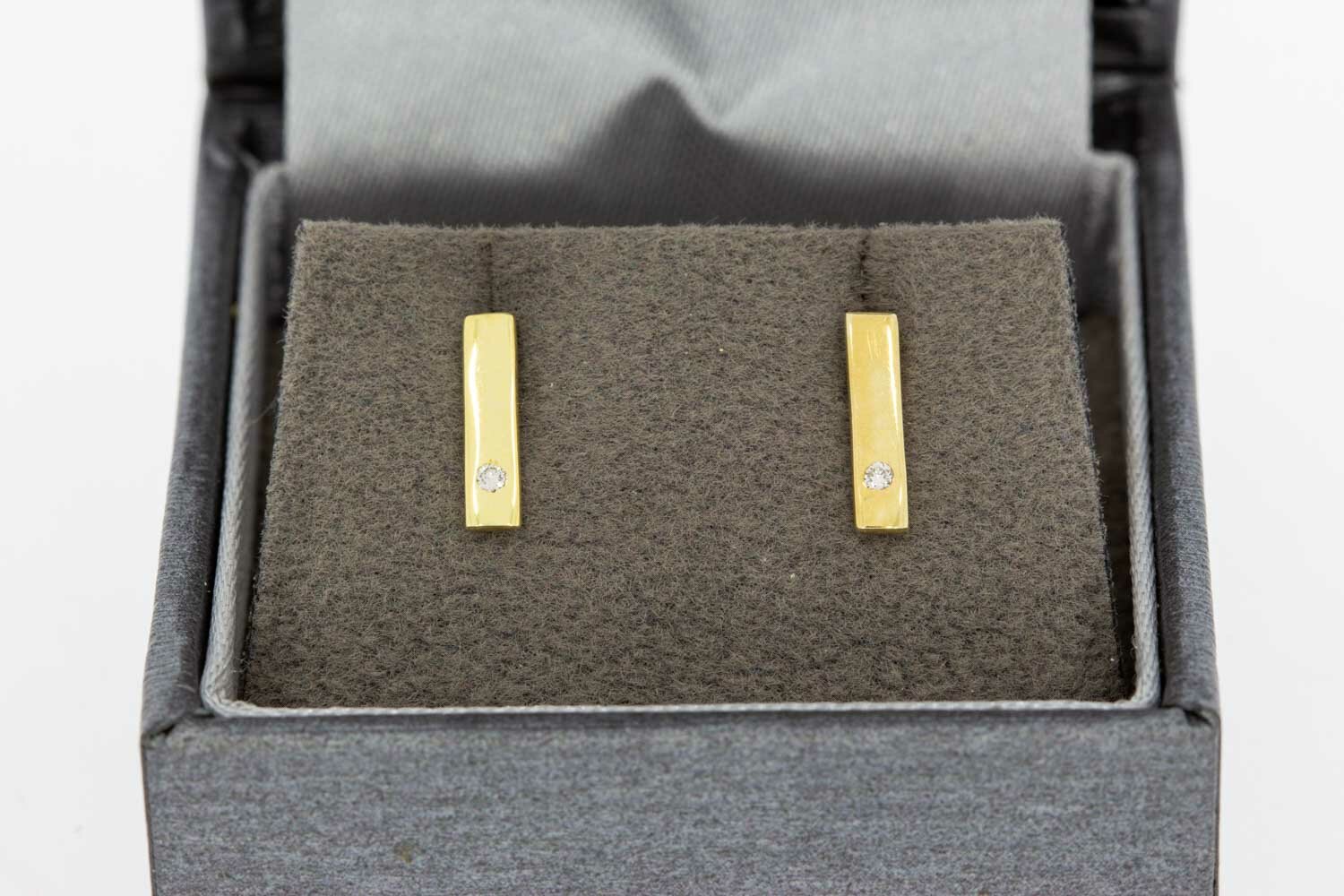 Diamant Ohrstecker 14 Karat Gold - 1 cm