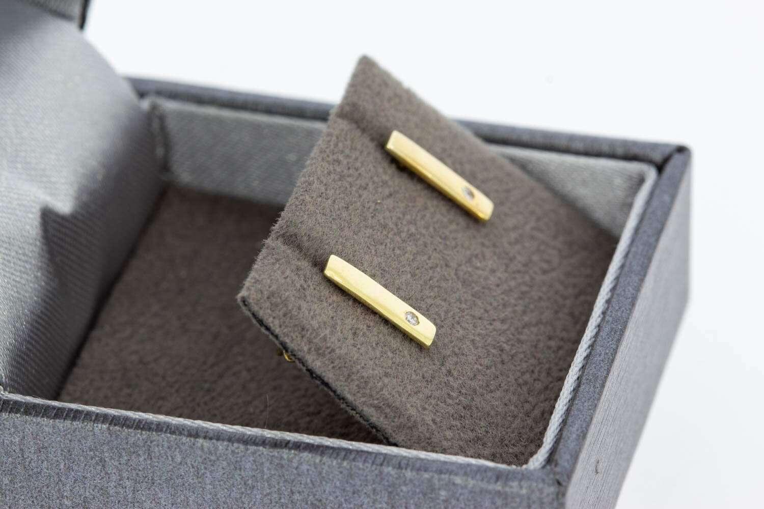 Diamant Ohrstecker 14 Karat Gold - 1 cm