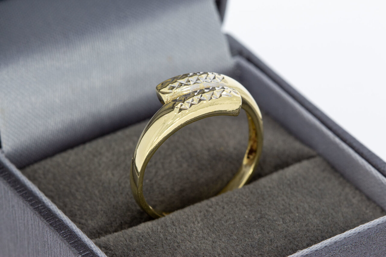 14 Karat bicolor Goldring Damen - 18,7 mm