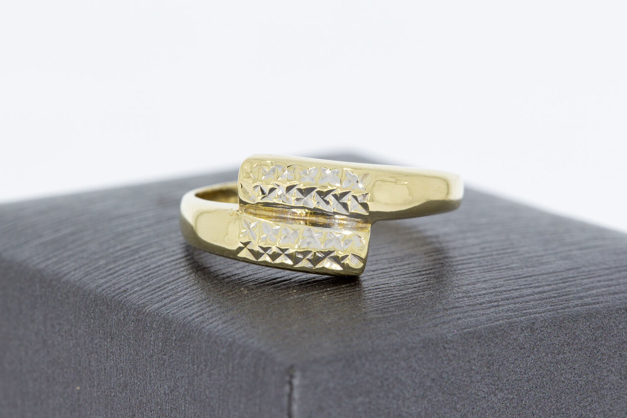 14 Karat bicolor Goldring Damen - 18,7 mm