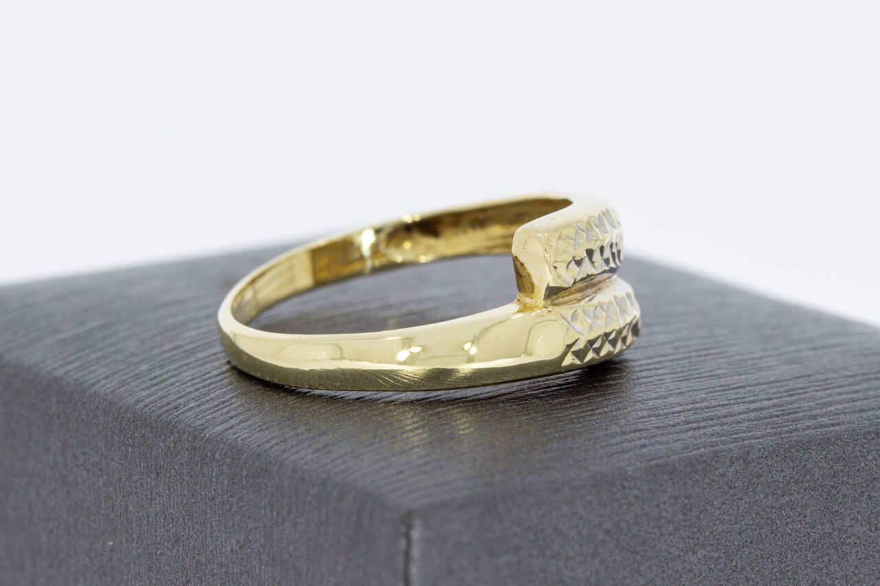 14 Karat bicolor Goldring Damen - 18,7 mm
