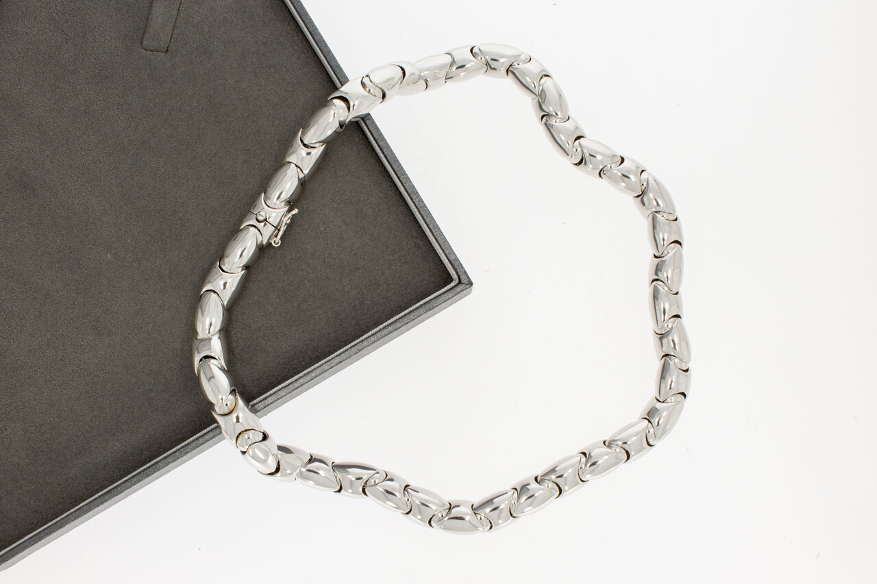 750 Weißgold Damen Halskette - 43,6 cm