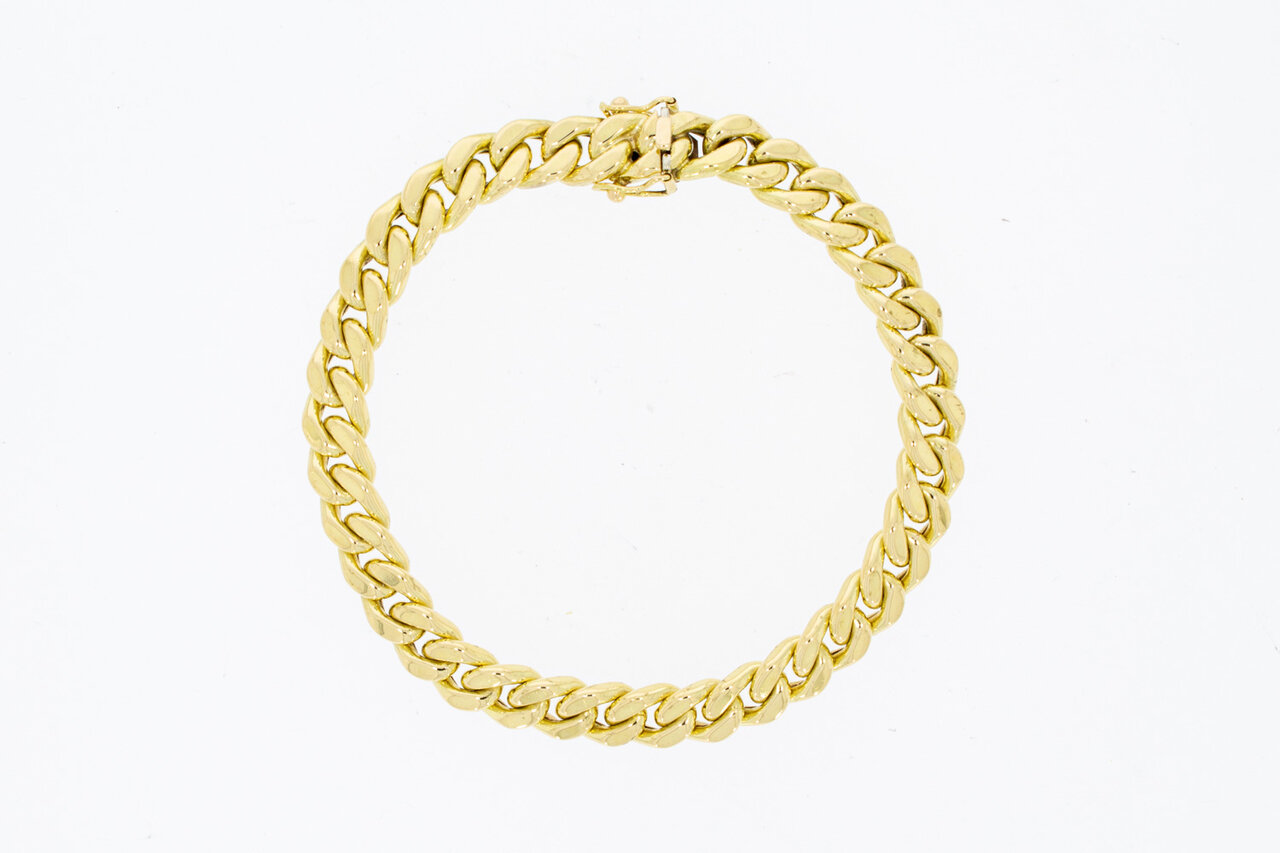 18 Karat Gelbgold Panzer Armband - 19,3 cm