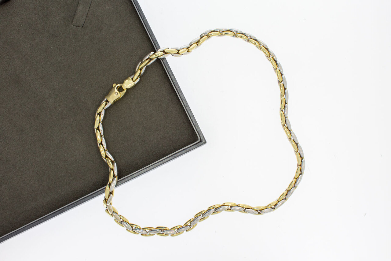 Zweifarbige 585 Gold Anker Kette - 45,5 cm