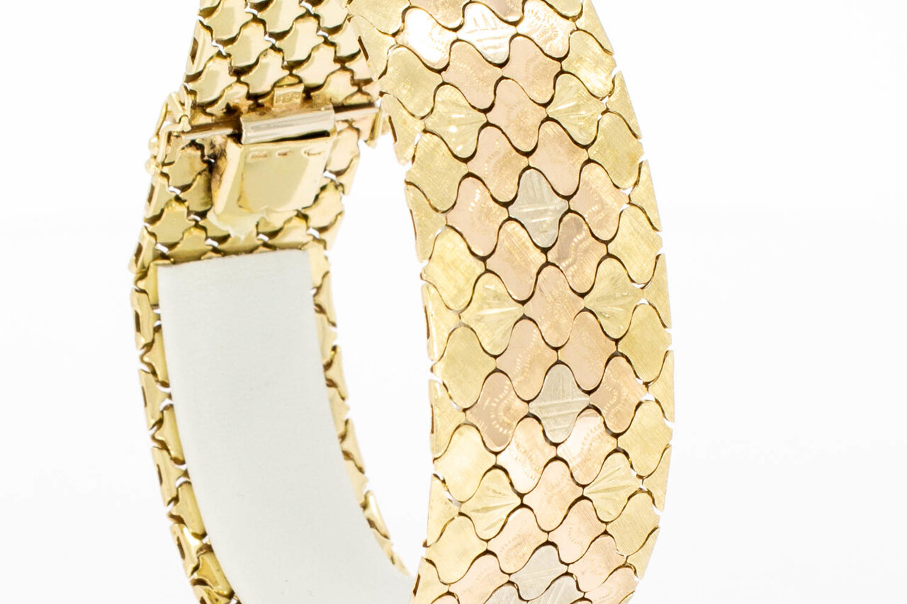 breites Retro Armband 14 Karat Gold- 19,5 cm