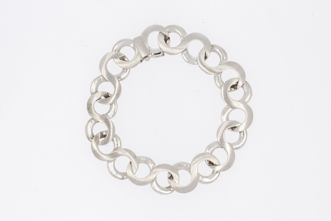 14 Karat Weißgoldenes Armband - 19,5 cm