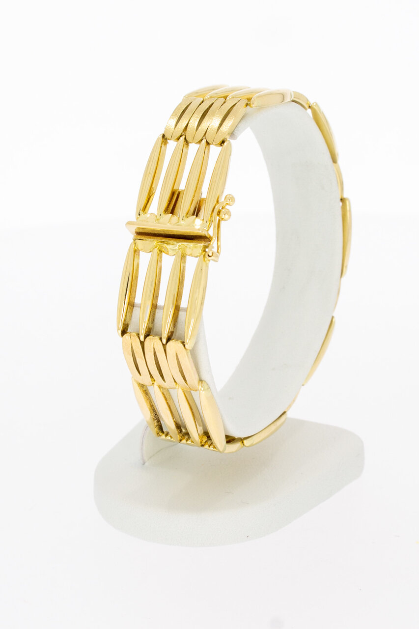 18 Karat Gold breites Barrenarmband - 20,1 cm