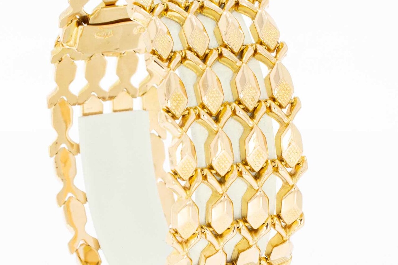 750 Gold breites Vintage Gliederarmband - 19,1 cm