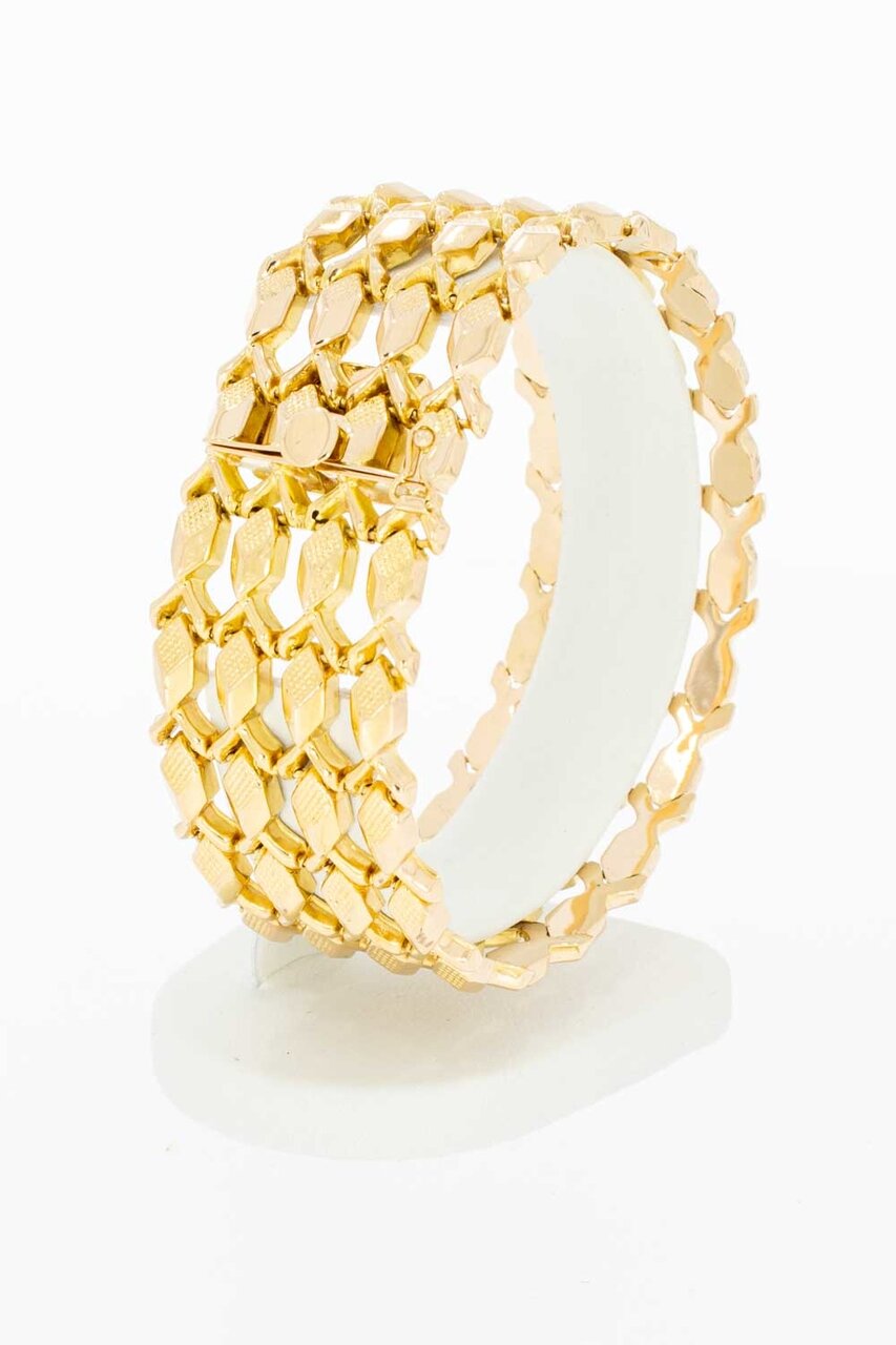 750 Gold breites Vintage Gliederarmband - 19,1 cm