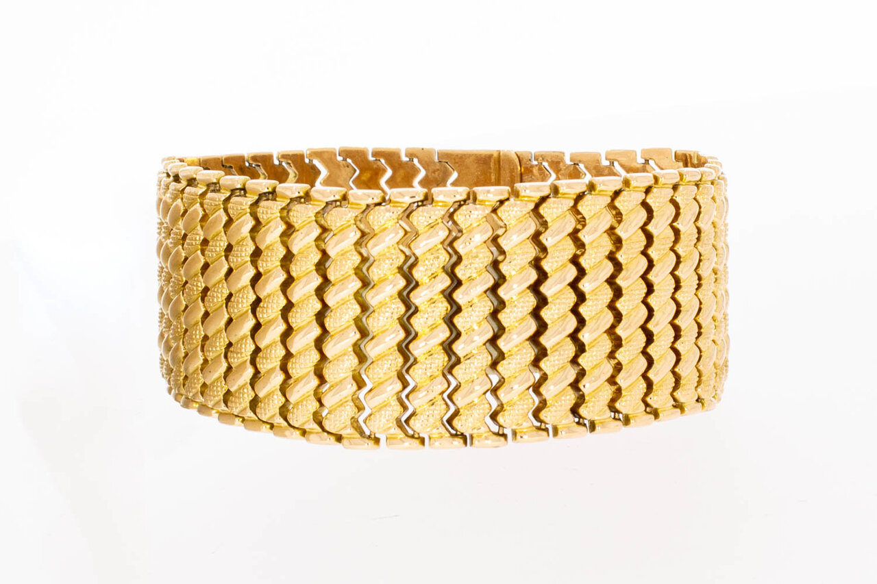 750 Gold breites Armband - 20,6 cm
