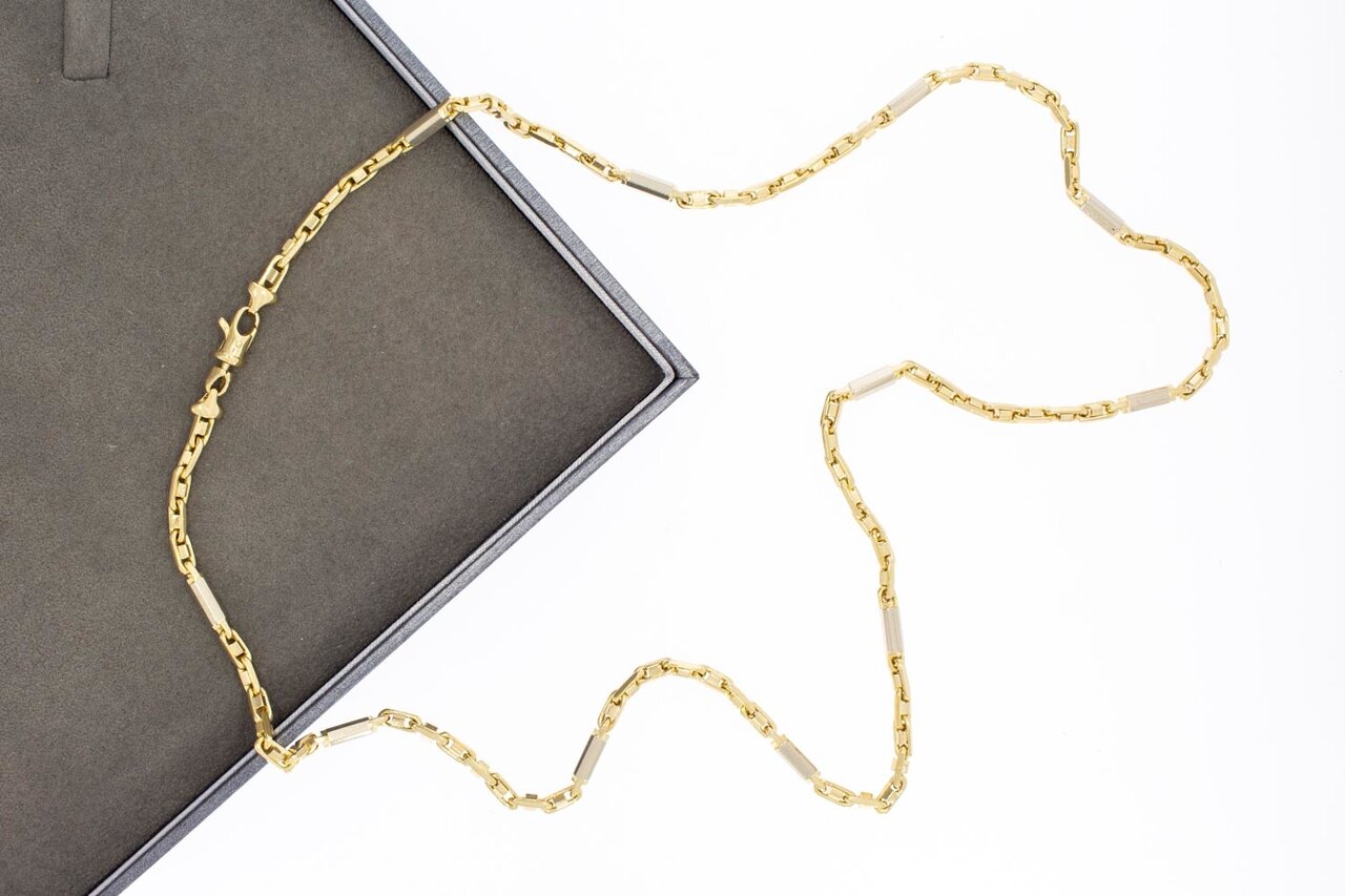 14 Karat bicolor Königskette - 63 cm