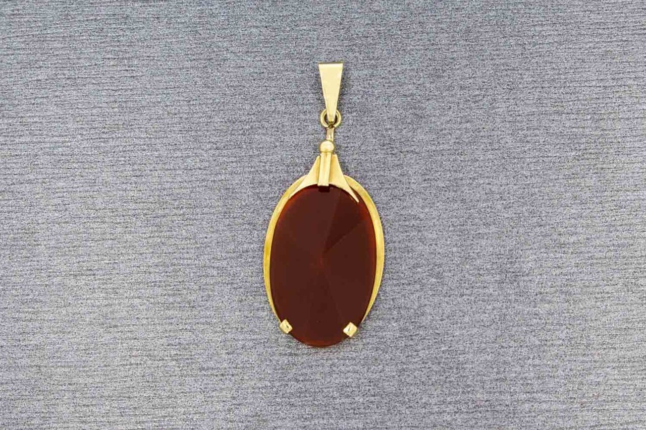 Vintage Karneol Gold Anhänger 14 Karat - 4 cm