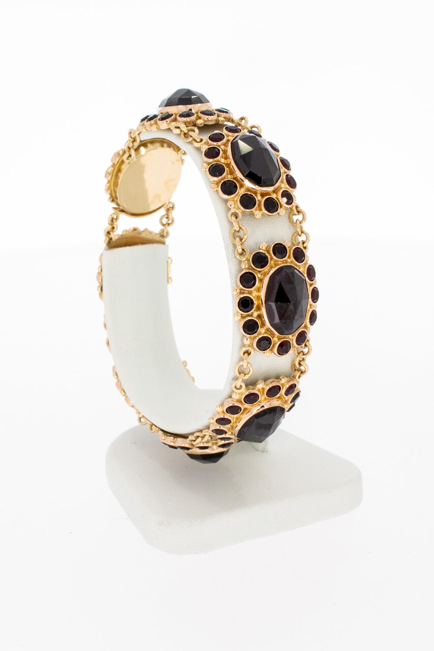 14 Karat Gold Granatarmband - 19 cm
