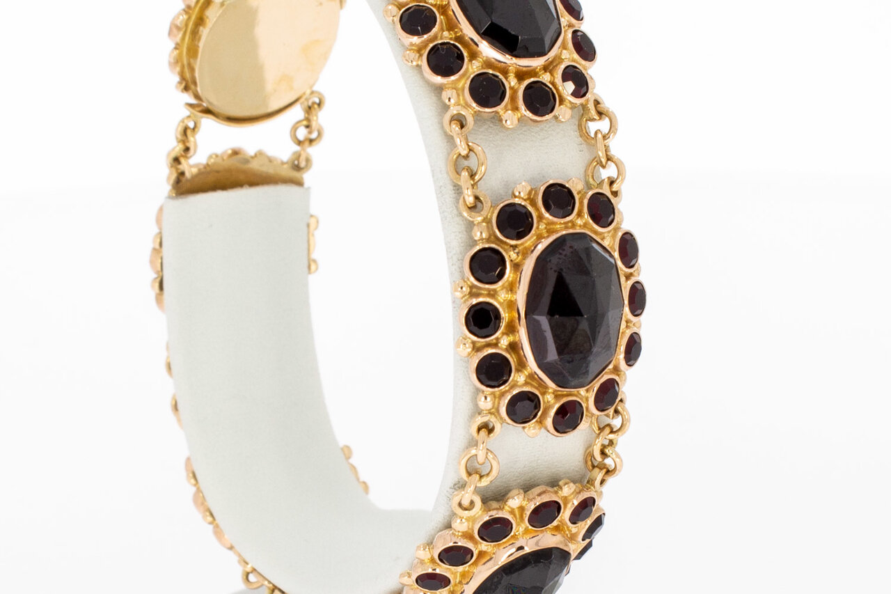14 Karat Gold Granatarmband - 19 cm