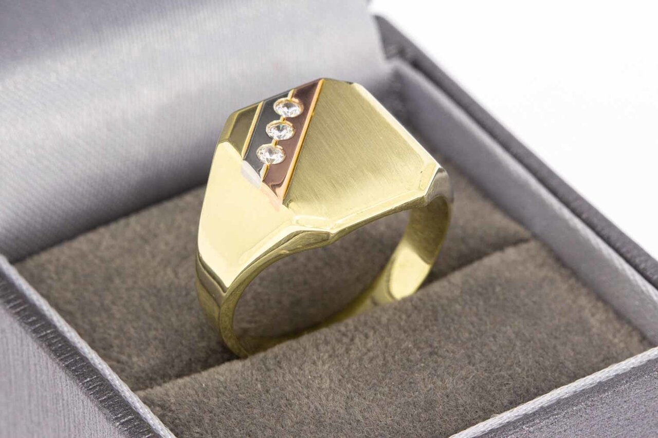 585 Gold Statementring mit Zirkonia - 19,4 mm