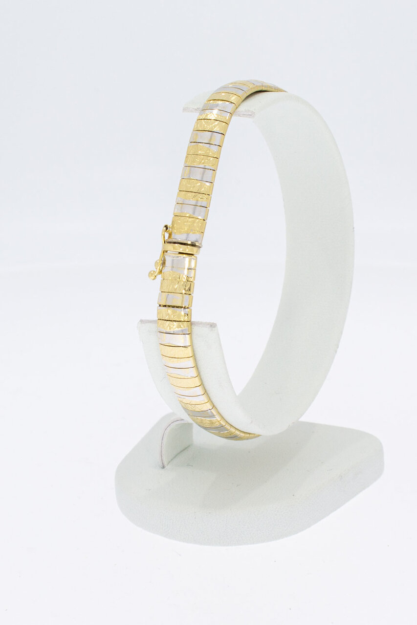 Zweifarbiges Armband 14 Karat Gold - 19,1 cm