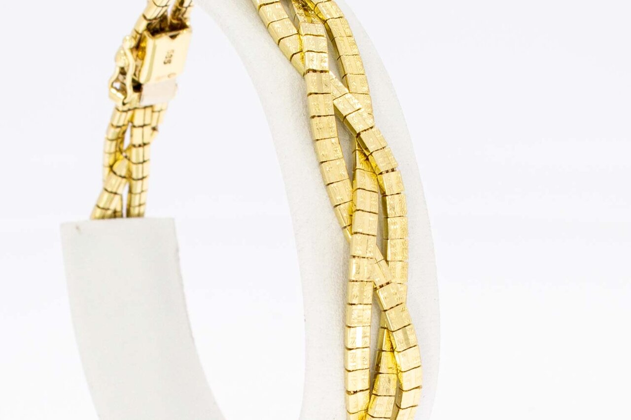 14 Karat Gold geflochtenes Cube Armband - 19,7 cm