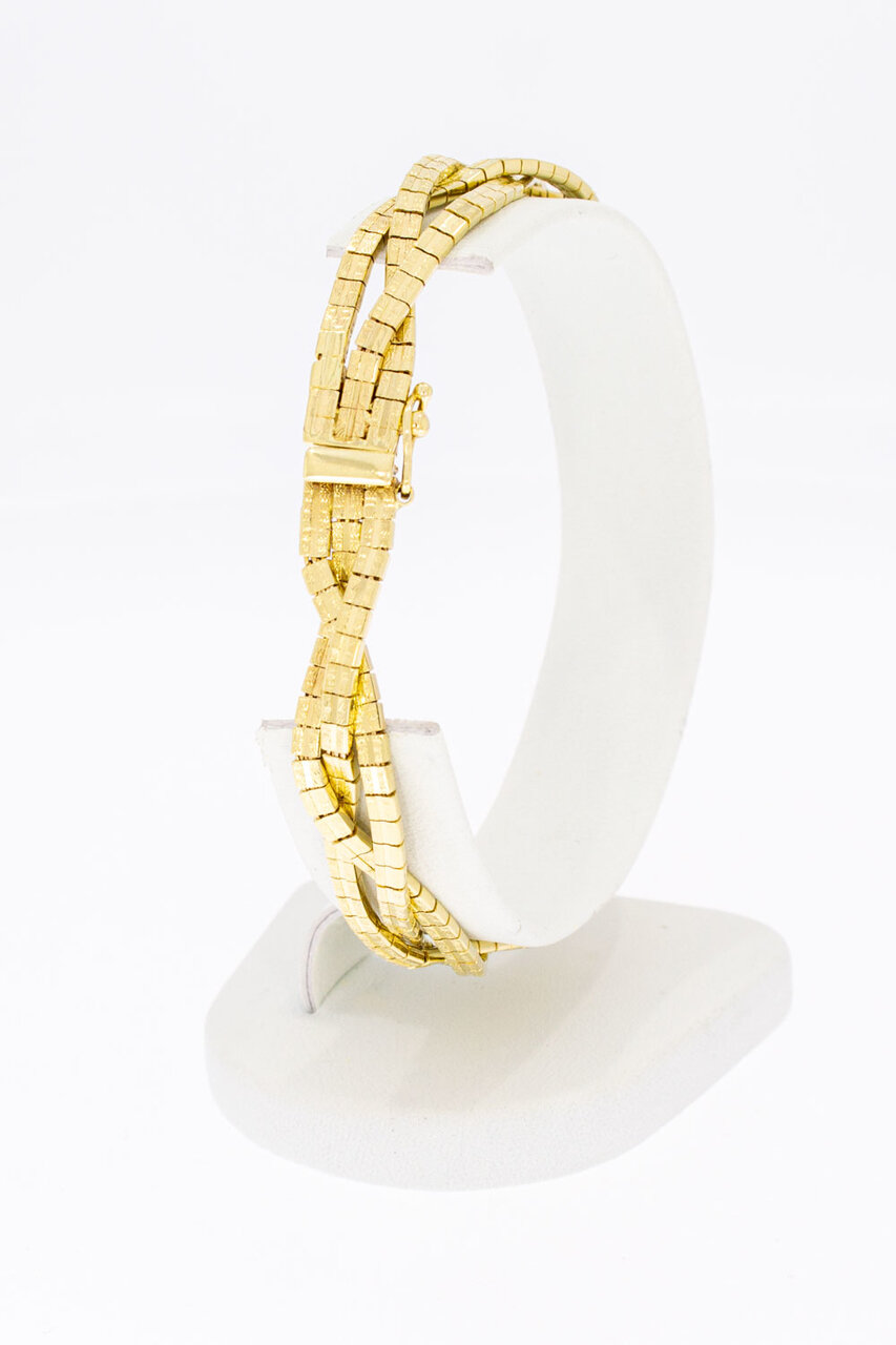 14 Karat Gold geflochtenes Cube Armband - 19,7 cm