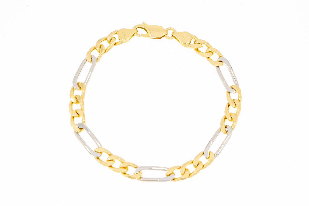 750 Figaro Gold Armband - 19,2 cm