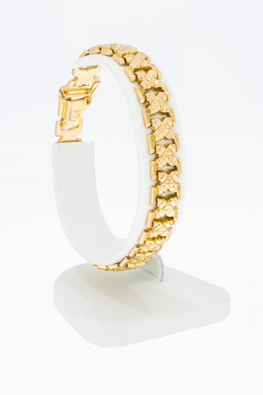 Breites Gliederarmband 585 Gold - 19,1 cm