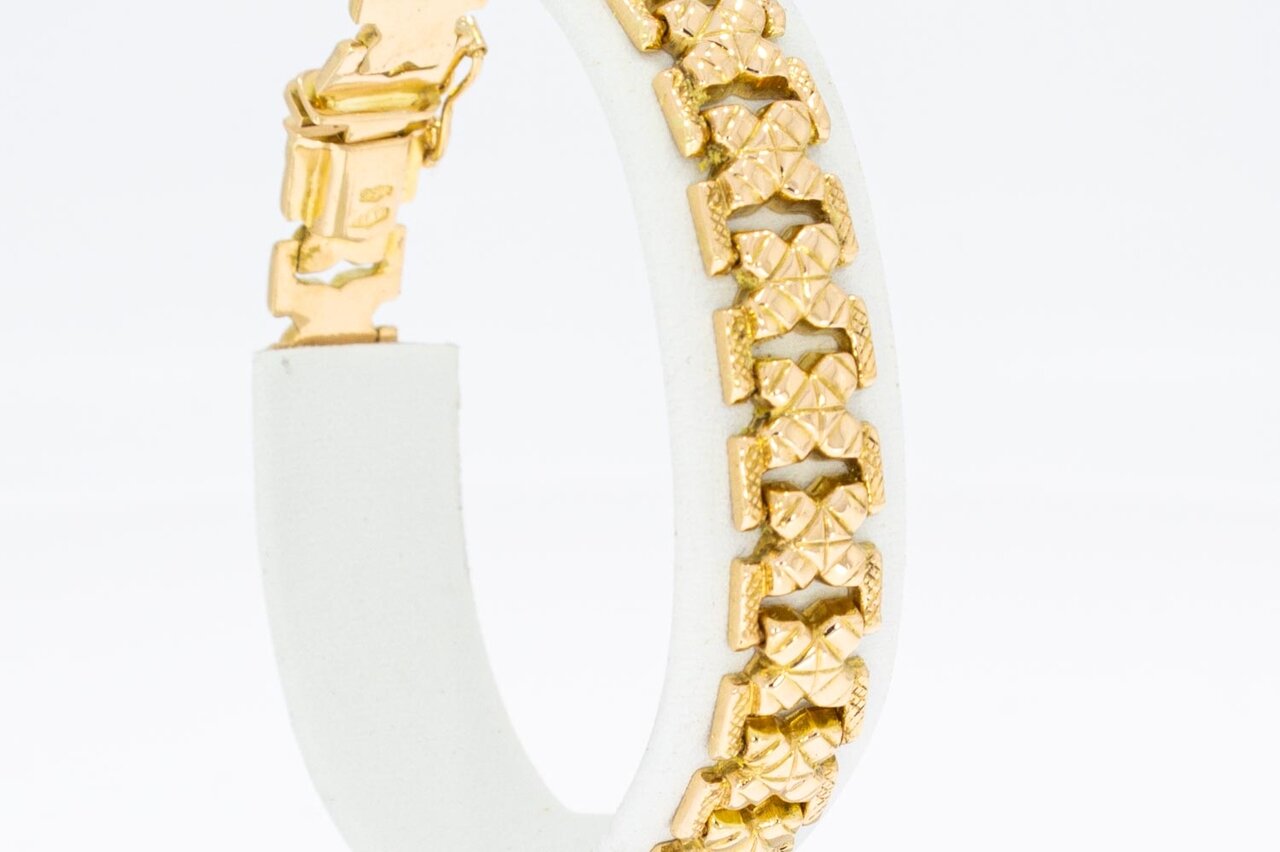 Breites Gliederarmband 585 Gold - 19,1 cm