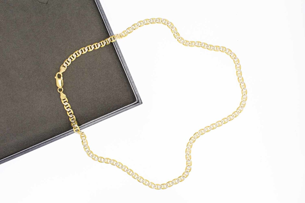 18 Karat bicolor Falkenauge Kette - 50,1 cm