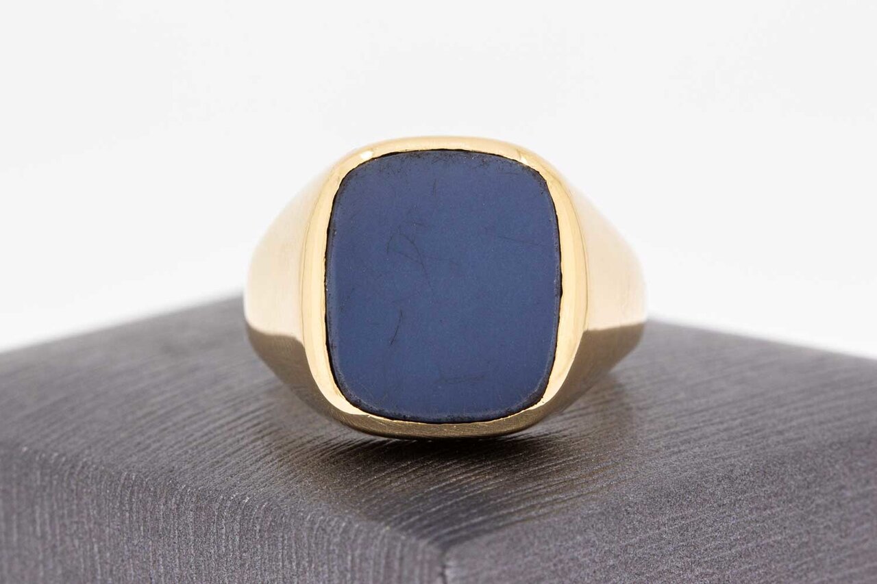 585 Gold Schichtenstein Siegelring - 20,2 mm