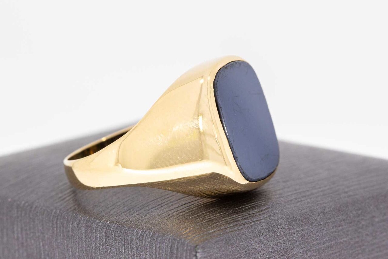 585 Gold Schichtenstein Siegelring - 20,2 mm