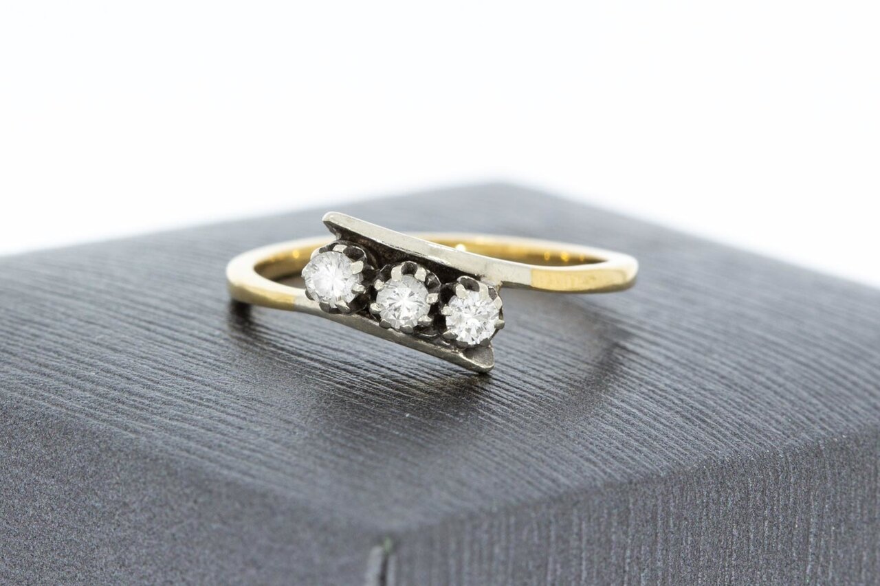 14 Karat Gold Diamant Ring - 16,5 mm