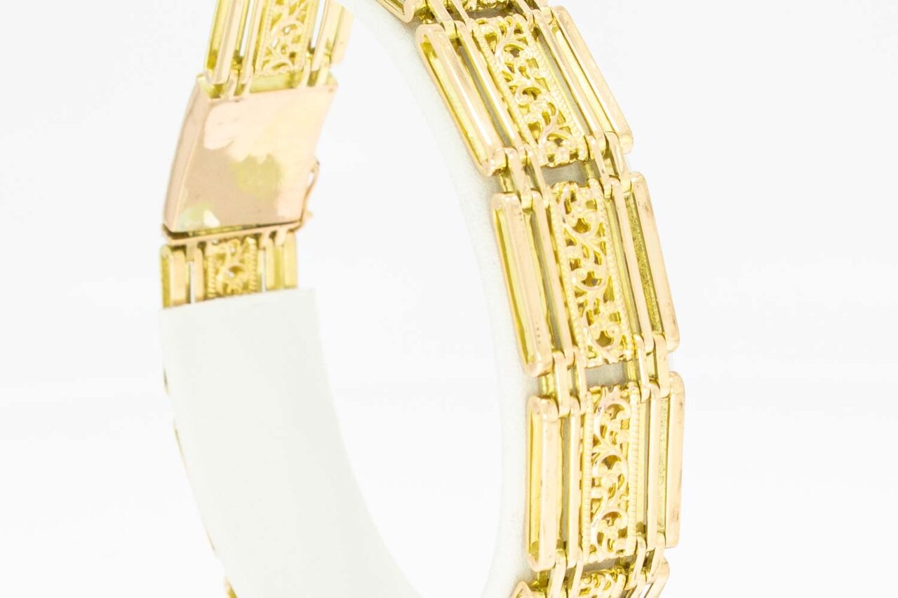 585 Gold Retro Armband mit Diamant - 19,8 cm