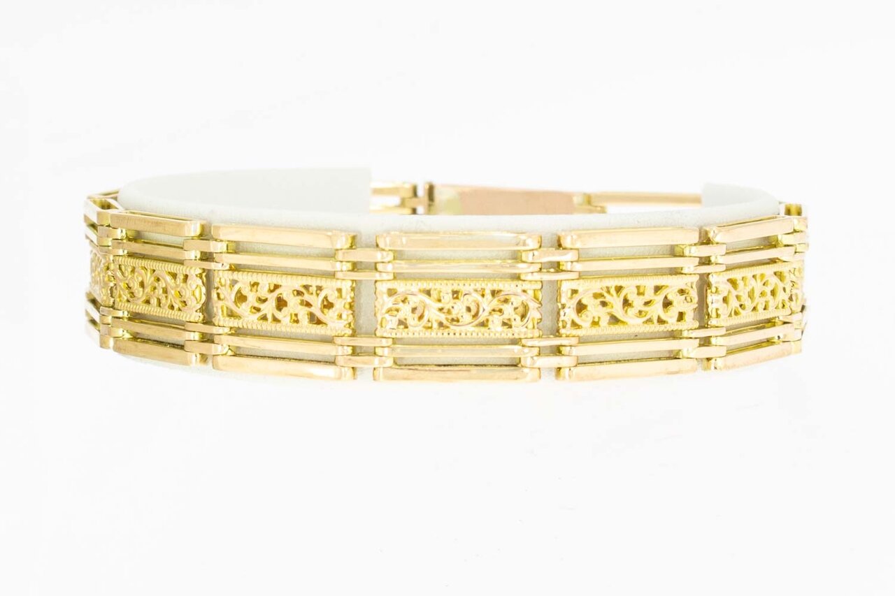 585 Gold Retro Armband mit Diamant - 19,8 cm