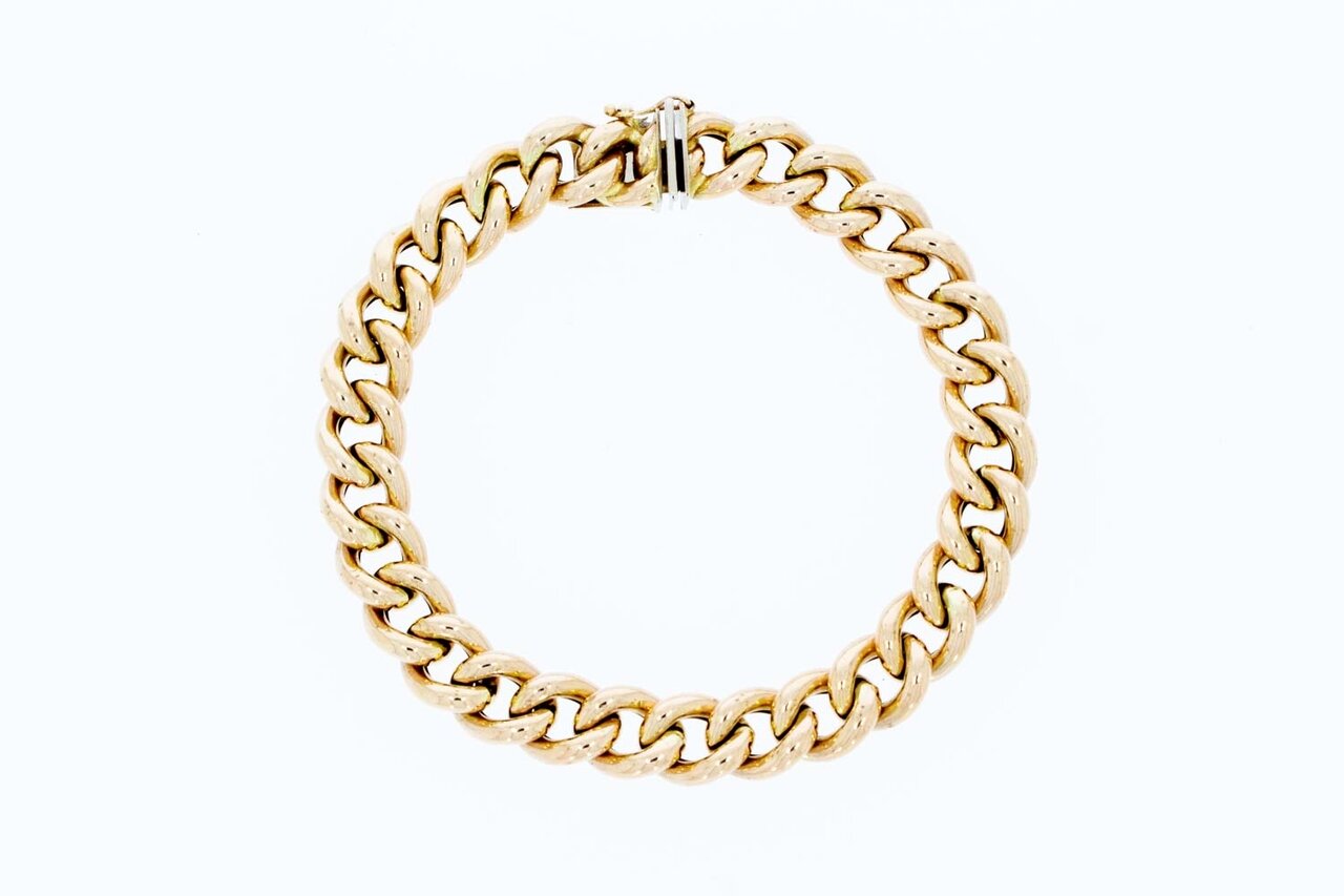 14 Karat Panzer Roségold Armband - 20 cm