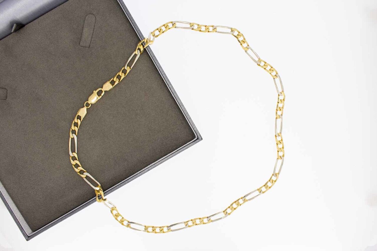 Figaro Halskette 750 Gold - 55,5 cm