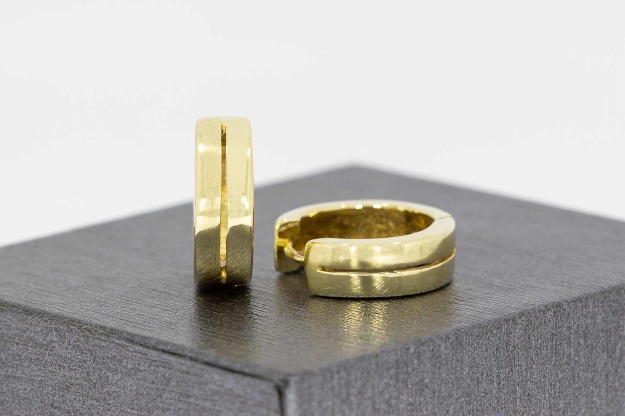 14 Karaat Klap creolen geel goud - 1,4 cm
