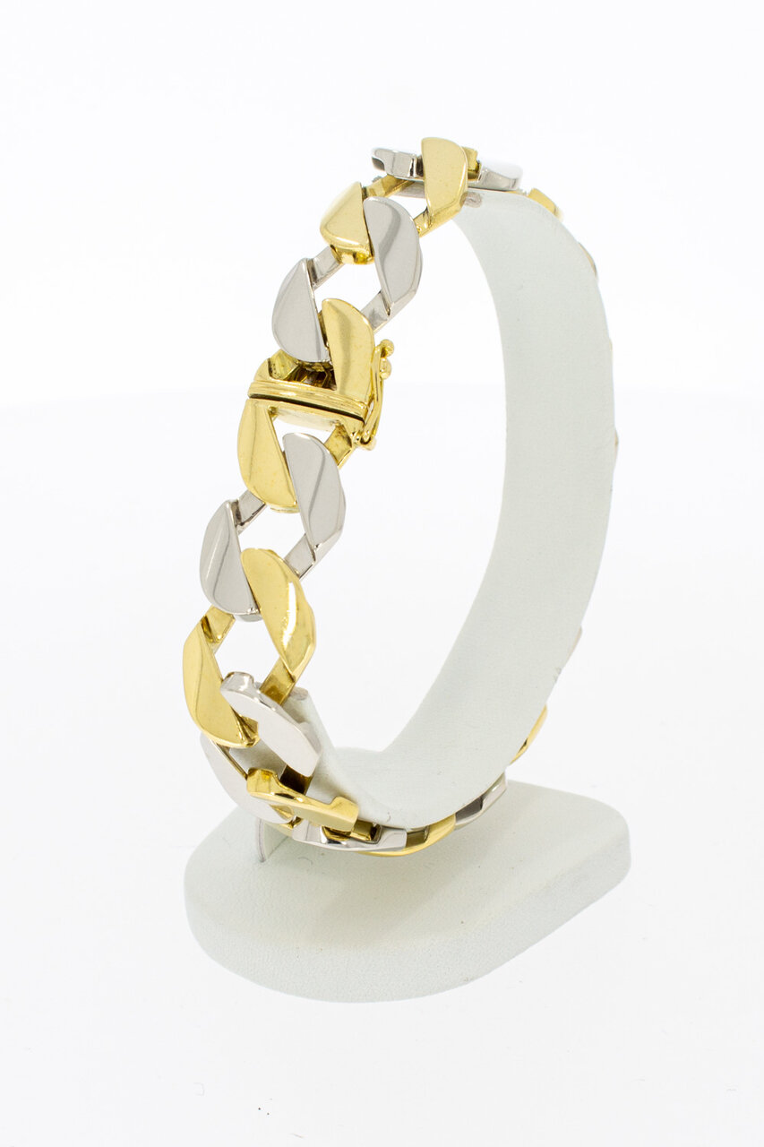 Bicolor 18 Karat Panzerarmband - 22,4 cm