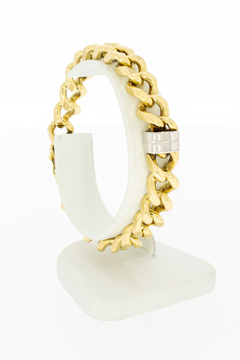 Gourmet armband 18 Karaat bicolor goud - 19,5 cm