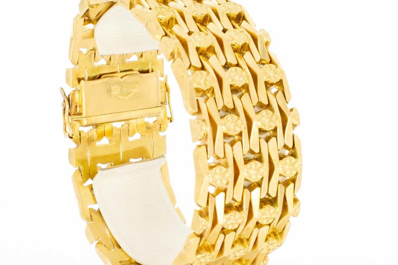 Gevlochten armband 18 Karaat goud - 19 cm