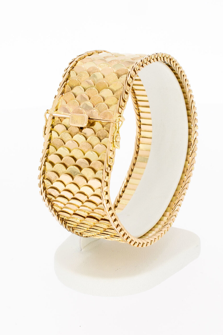 585 Gold breites Damen Armband - 18,9 cm