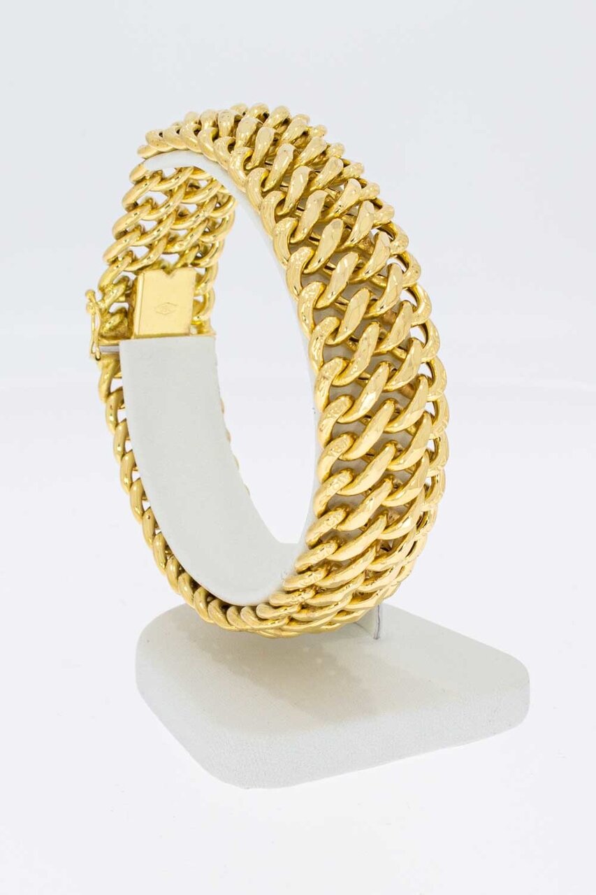 Brede armband 18 Karaat geel goud - 19,7 cm