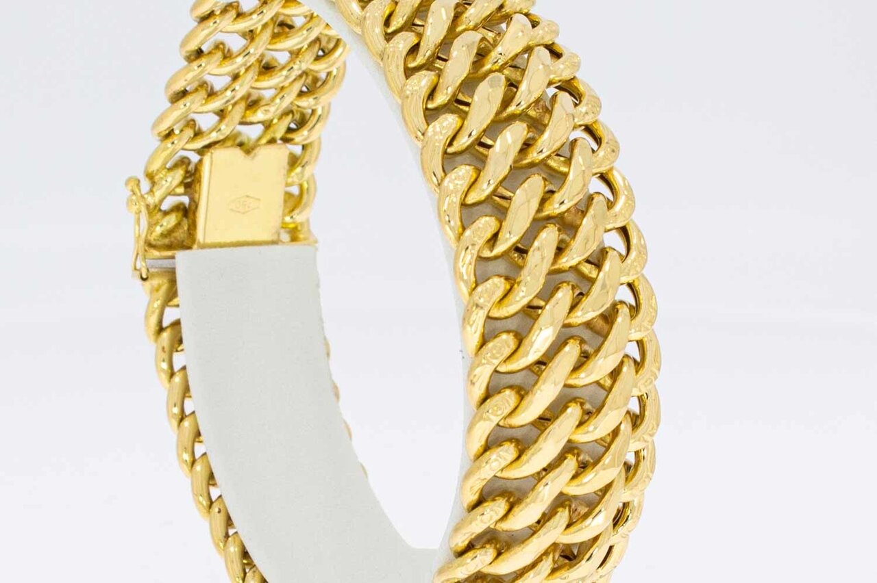 Brede armband 18 Karaat geel goud - 19,7 cm