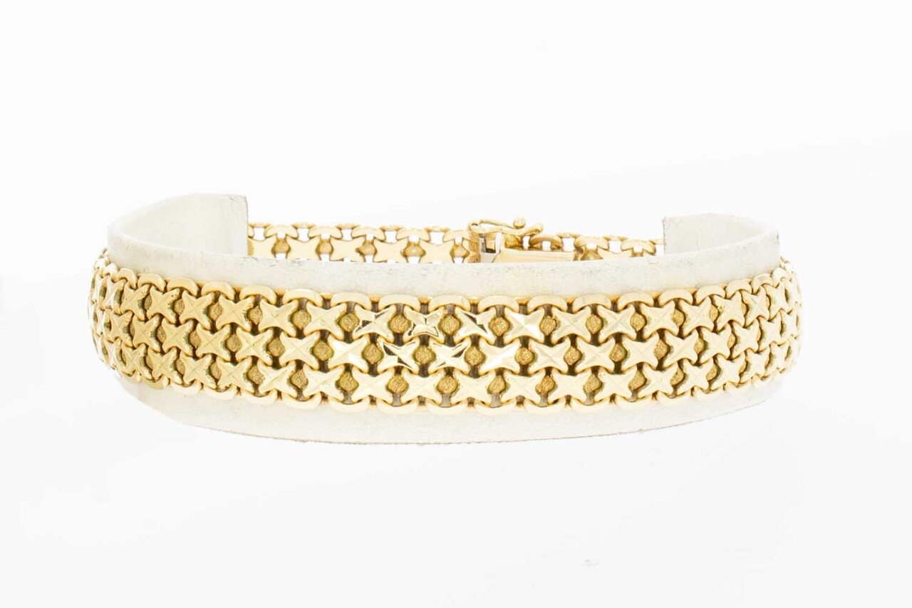 14 Karat breites Goldarmband - 19,2 cm